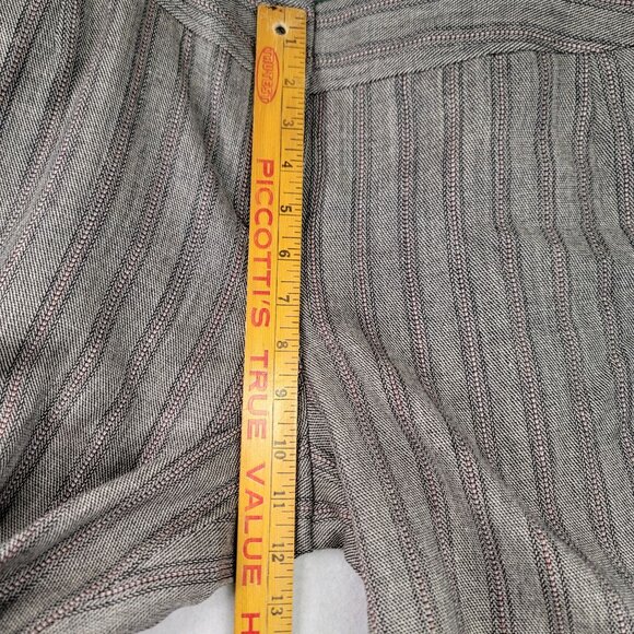 Harve Benard Lined Wool Slit Hem Cropped Pants 12 Striped Gray Professional - Picture 12 of 13